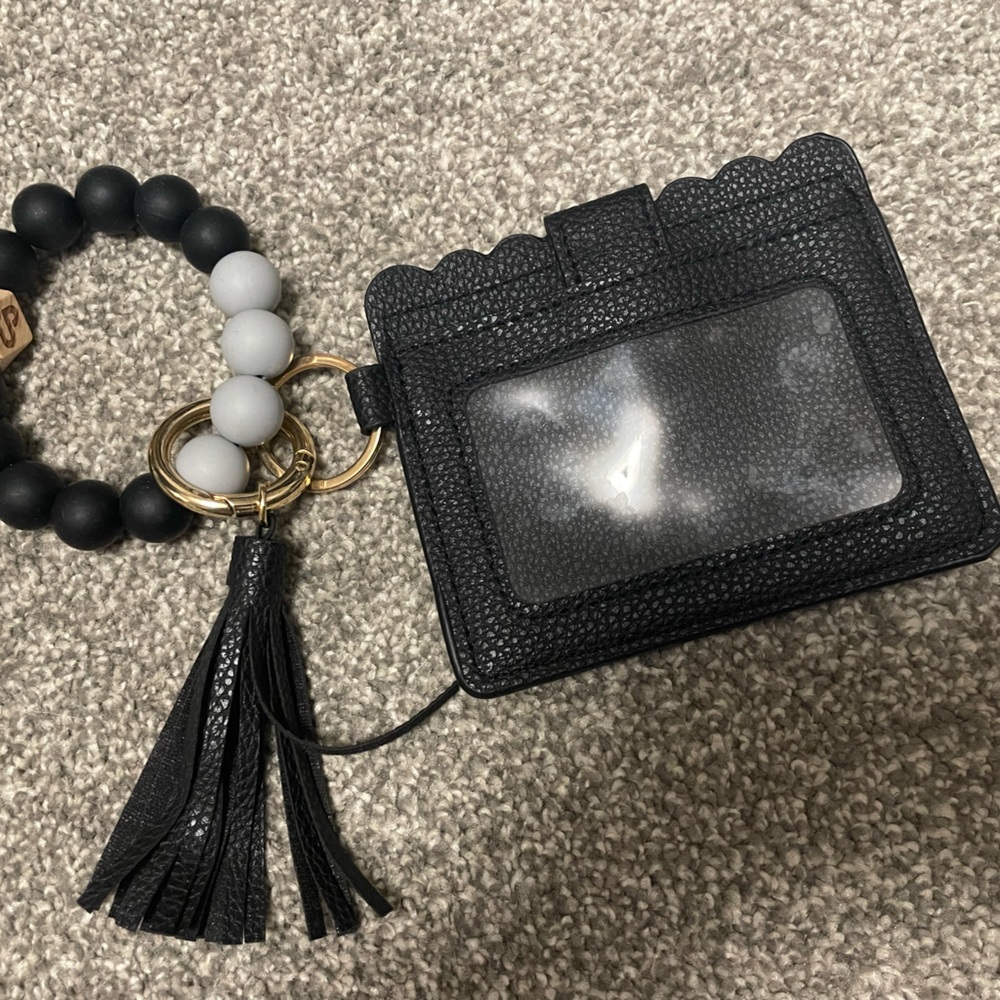 Black Card Holder with Tassel